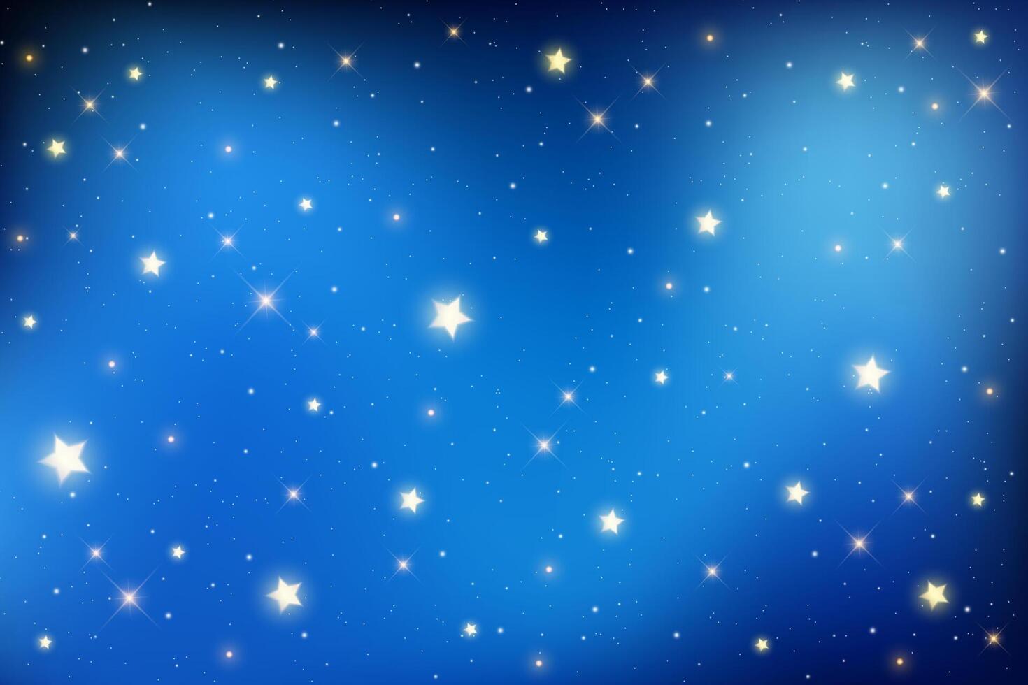 Night sky with stars. Dark blue universe. Shiny abstract cosmos. Galaxy illustration with sparkles and starlight of constellation. Celestial winter cosmic background. vector