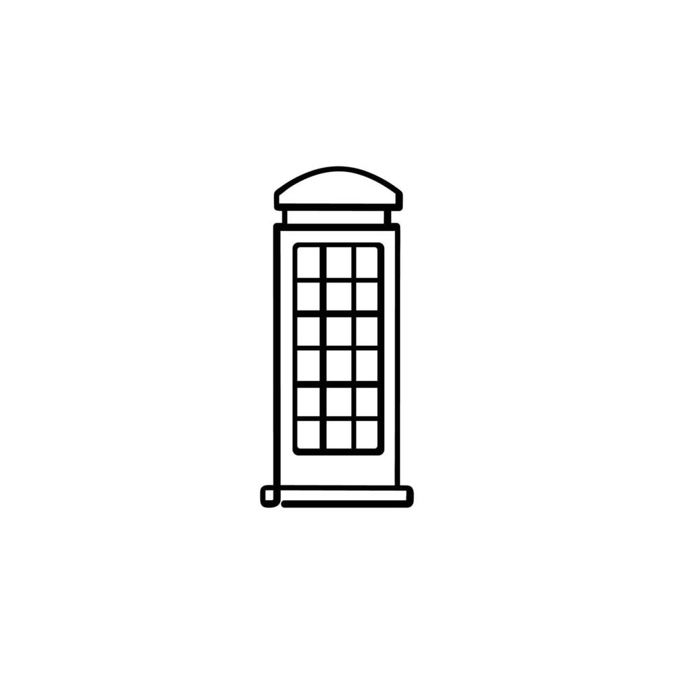 Telephone Box Line Style Icon Design vector