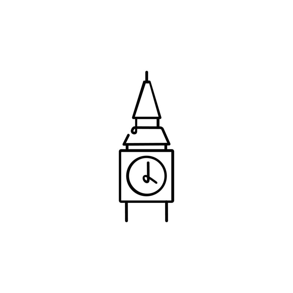 Big Ben Line Style Icon Design vector