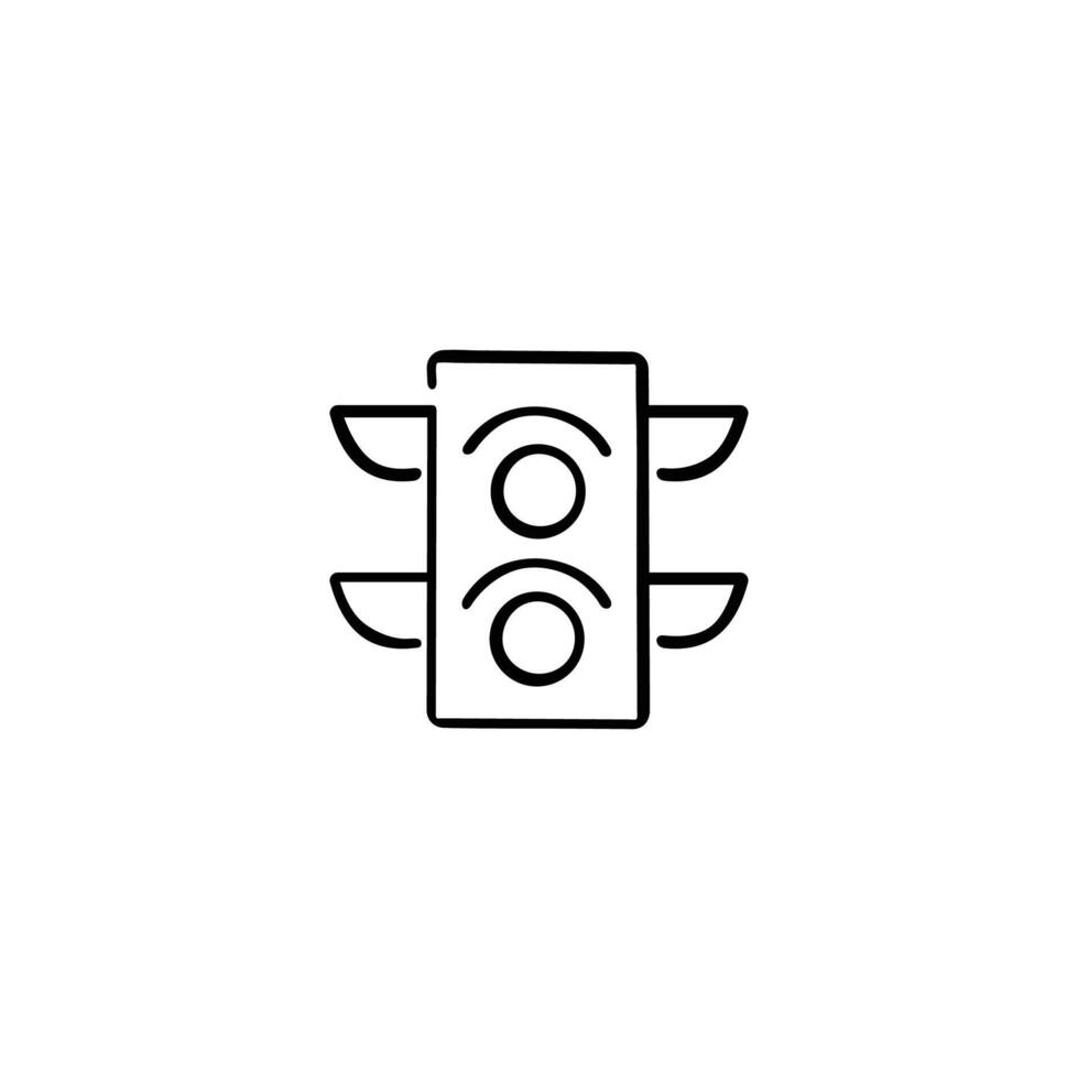 Traffic Light Line Style Icon Design vector