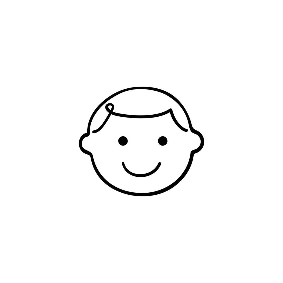 Young Man Line Style Icon Design vector