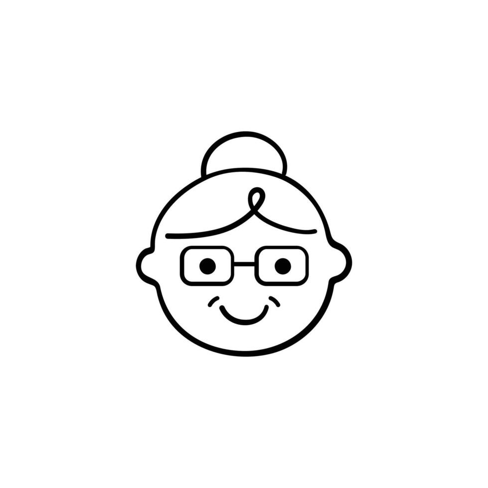 Grandma Line Style Icon Design vector