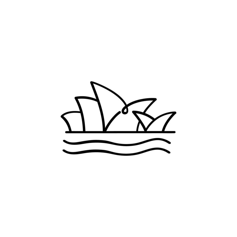 Sidney Opera House Line Style Icon Design vector