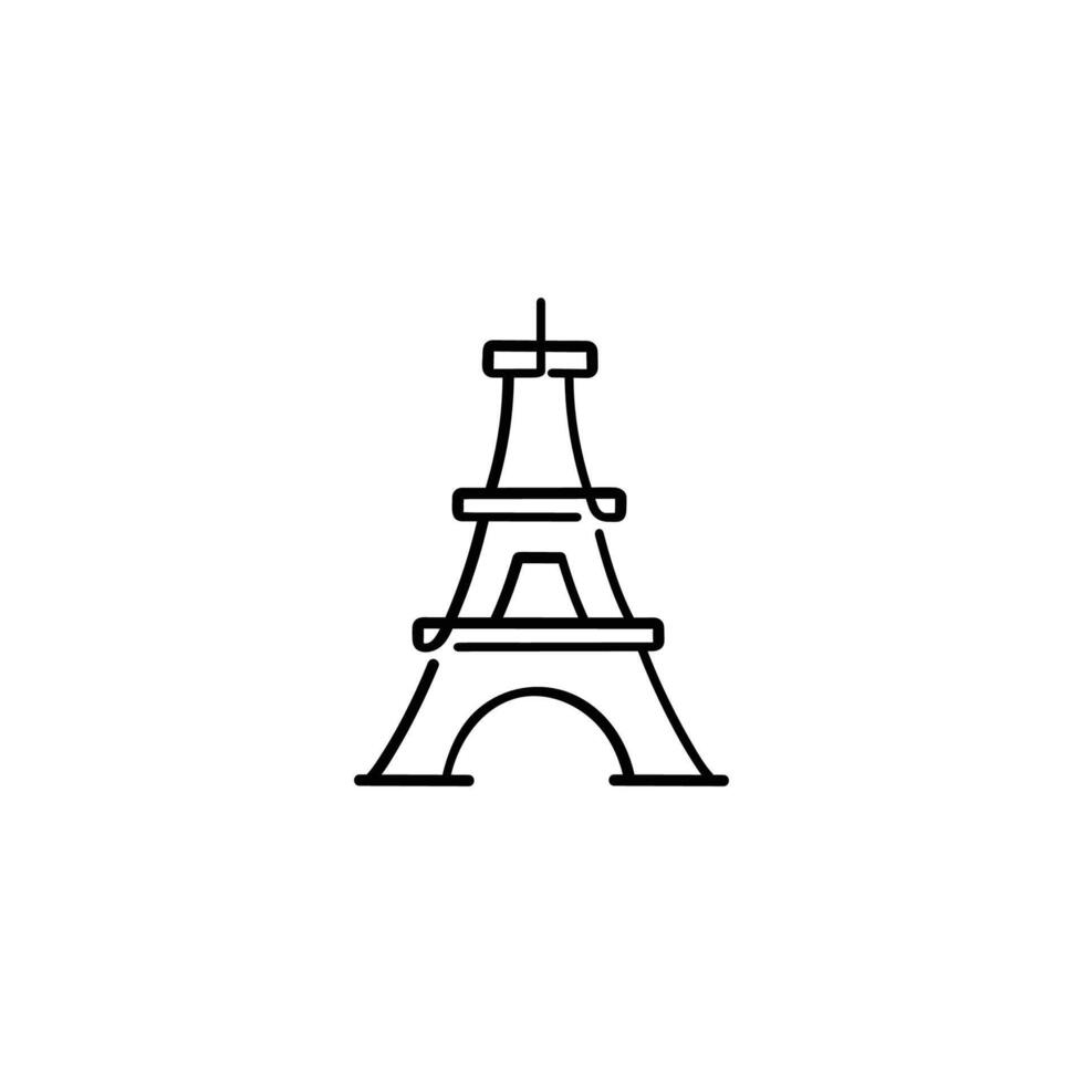 Eiffel Tower Line Style Icon Design vector