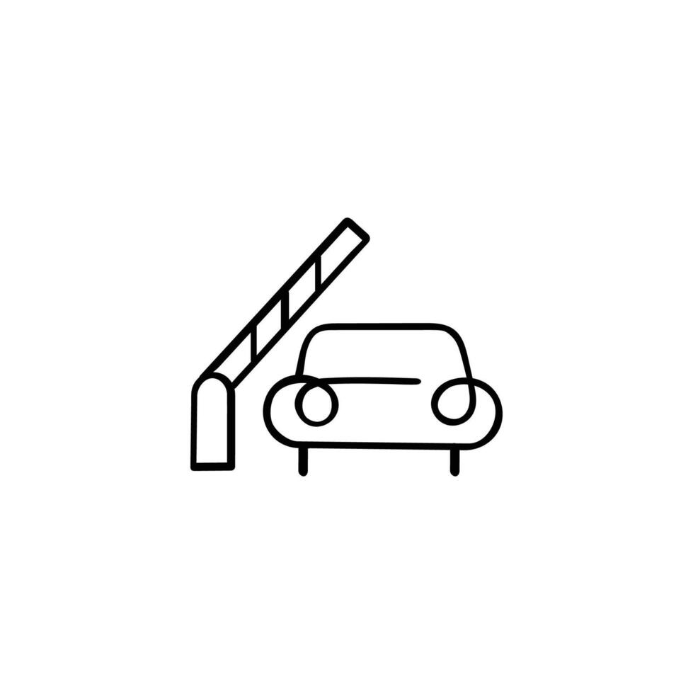 Toll Gate Line Style Icon Design vector