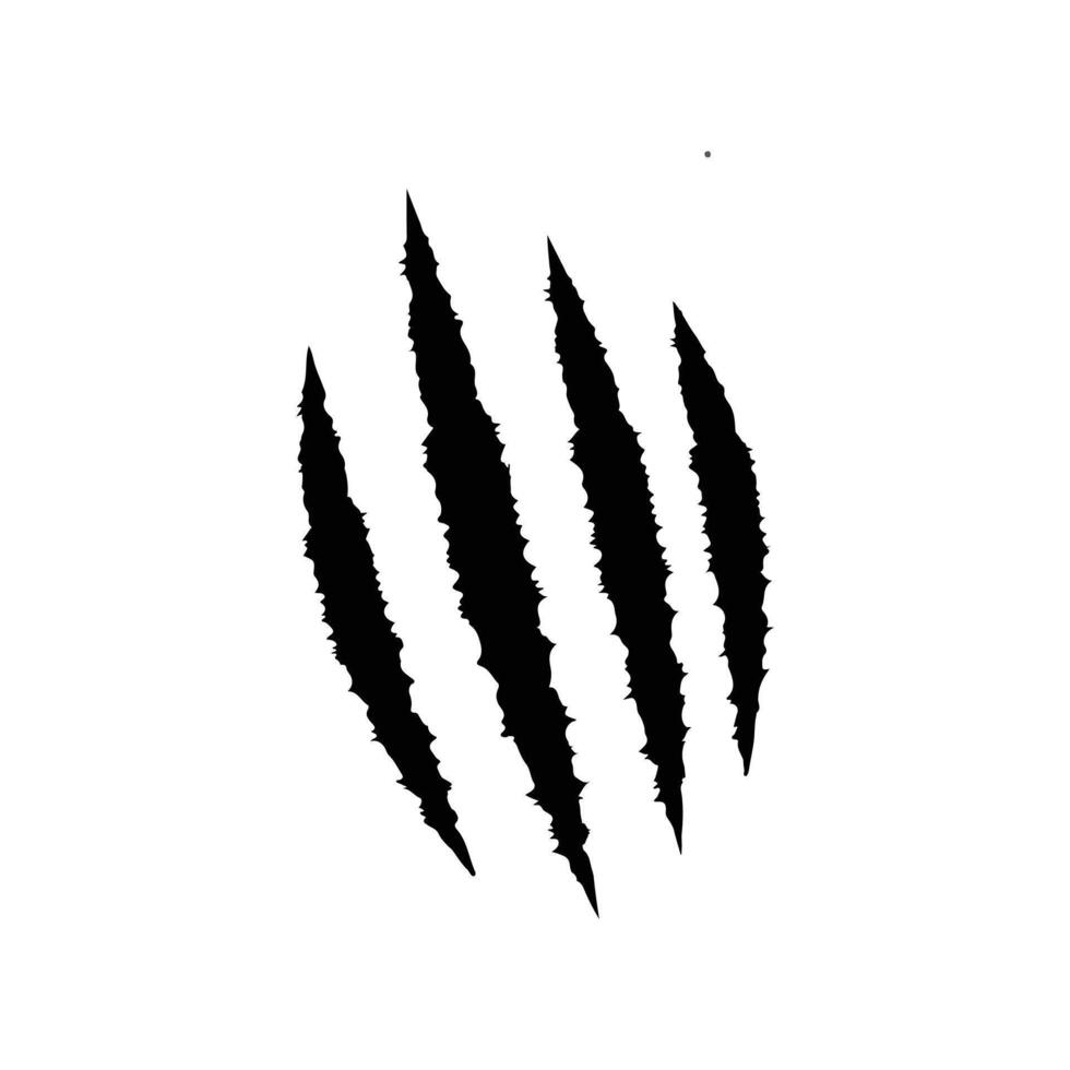 Claws beast ripped black marks. vector