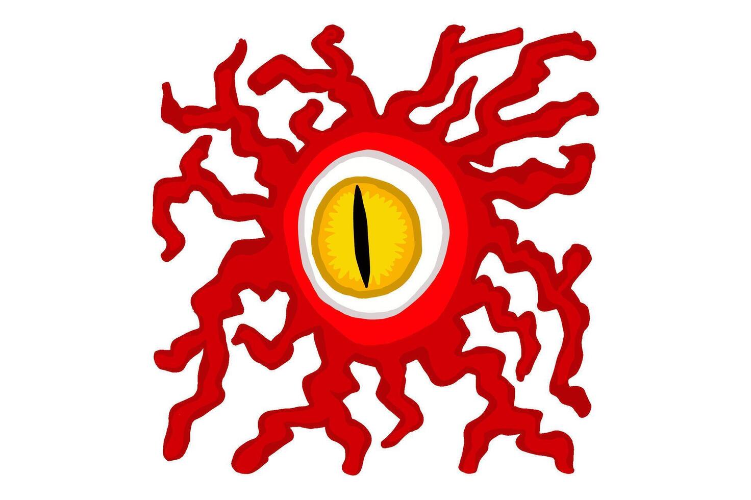 Red Eyeball Fluid Monster vector