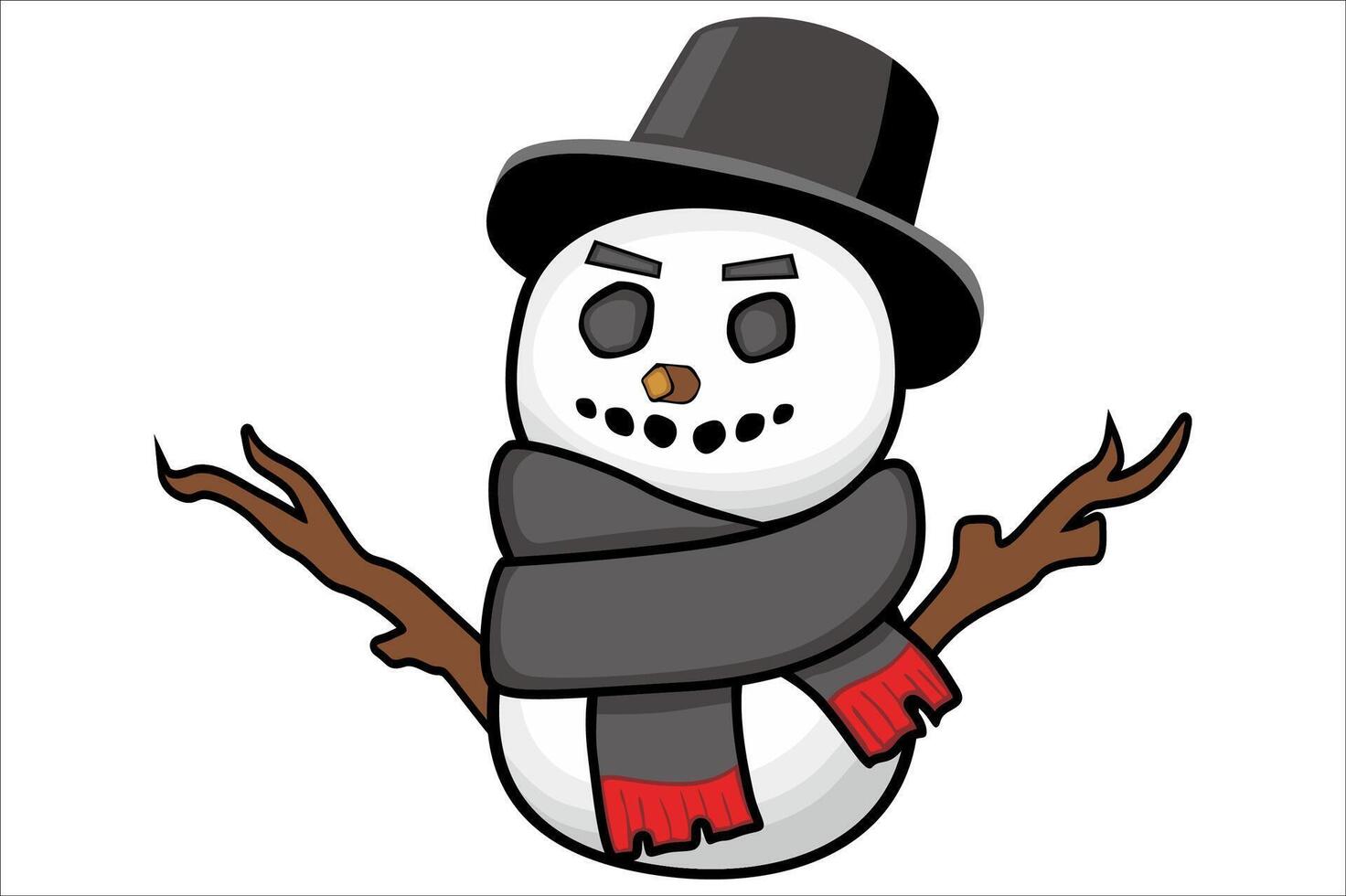 Adorable Cool and Stylist Snowman vector