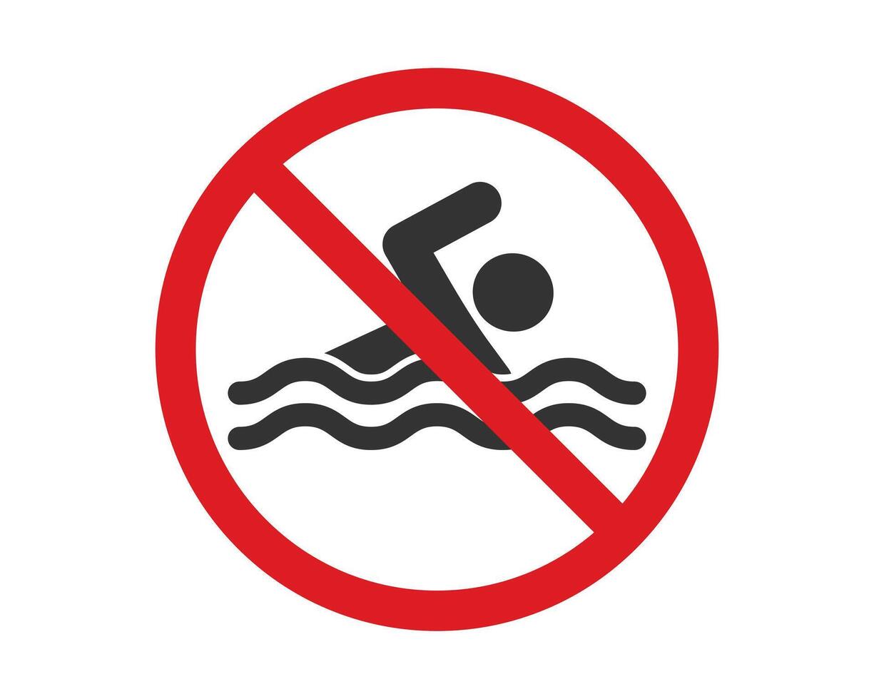 No Swimming icon symbol. Swimming prohibited area logo sign. illustration image. vector