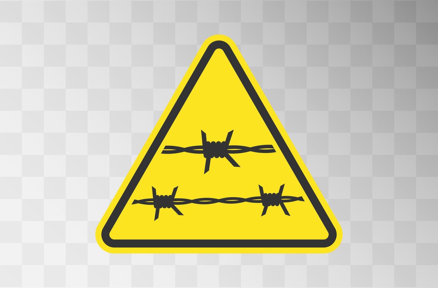 Barbed wire danger caution symbol sign. Warning barbed wire fences icon. illustration image. vector