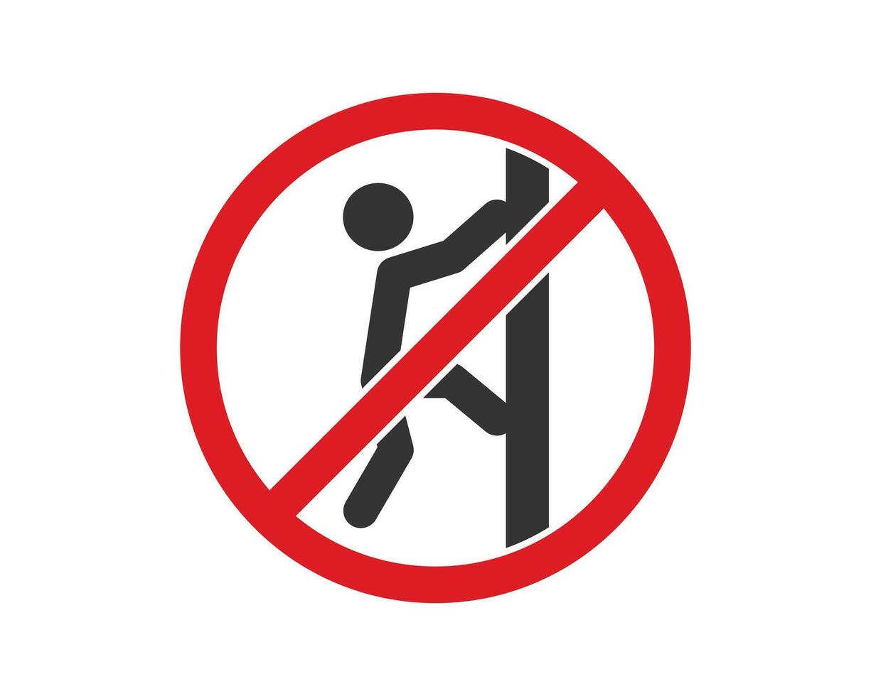 No climbing icon symbol. Climbing not allowed sign. Do not climb logo. illustration image. vector