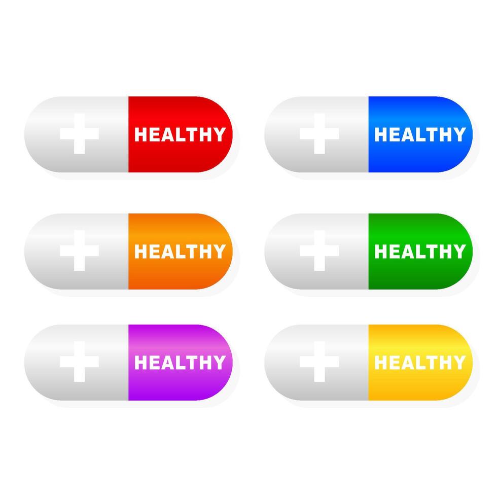 Supplements, vitamins. Multicolored pills. Healthy. illustration vector