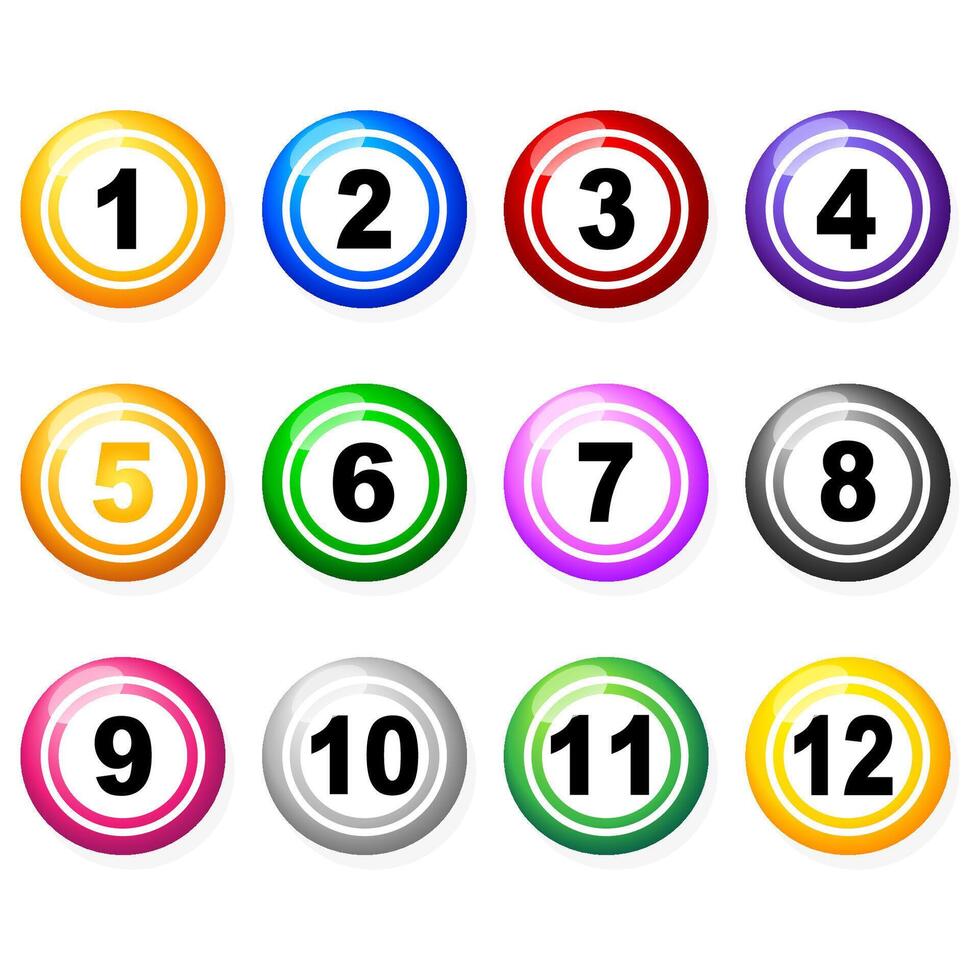 Billiards, billiard balls with numbers collection. illustration vector