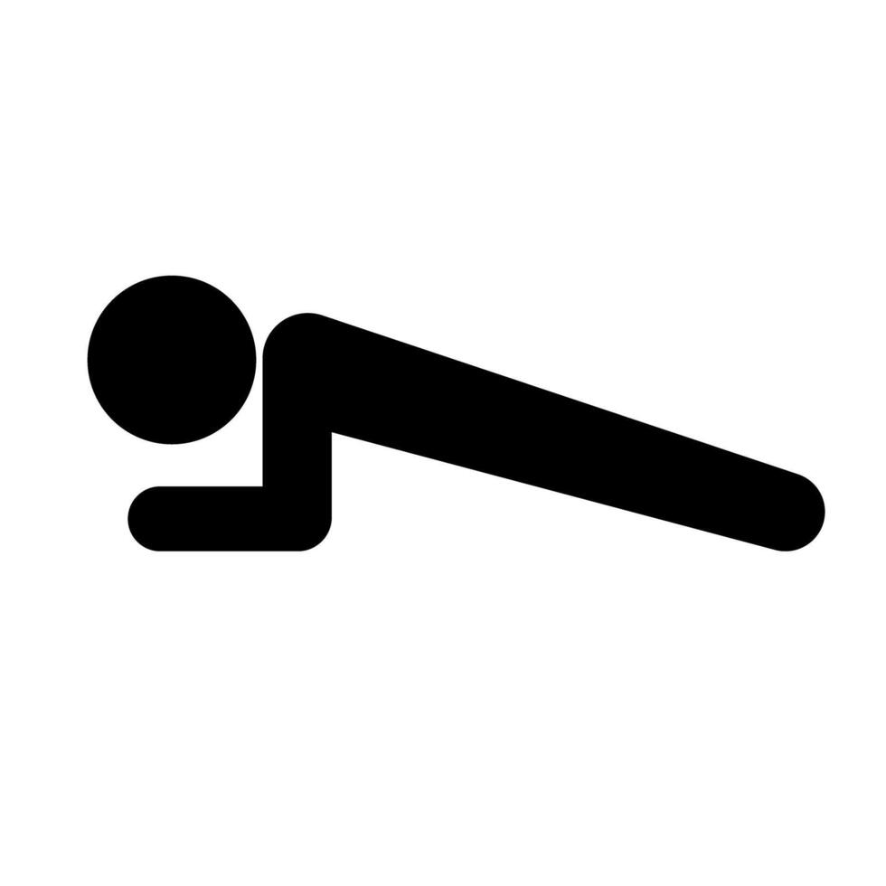 Person doing plank silhouette icon. vector