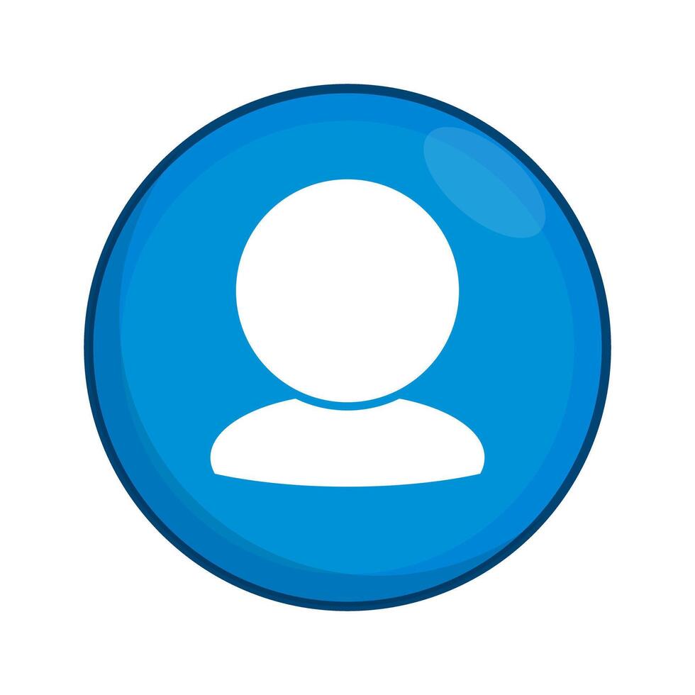 Blue Circular User Profile Icon. vector