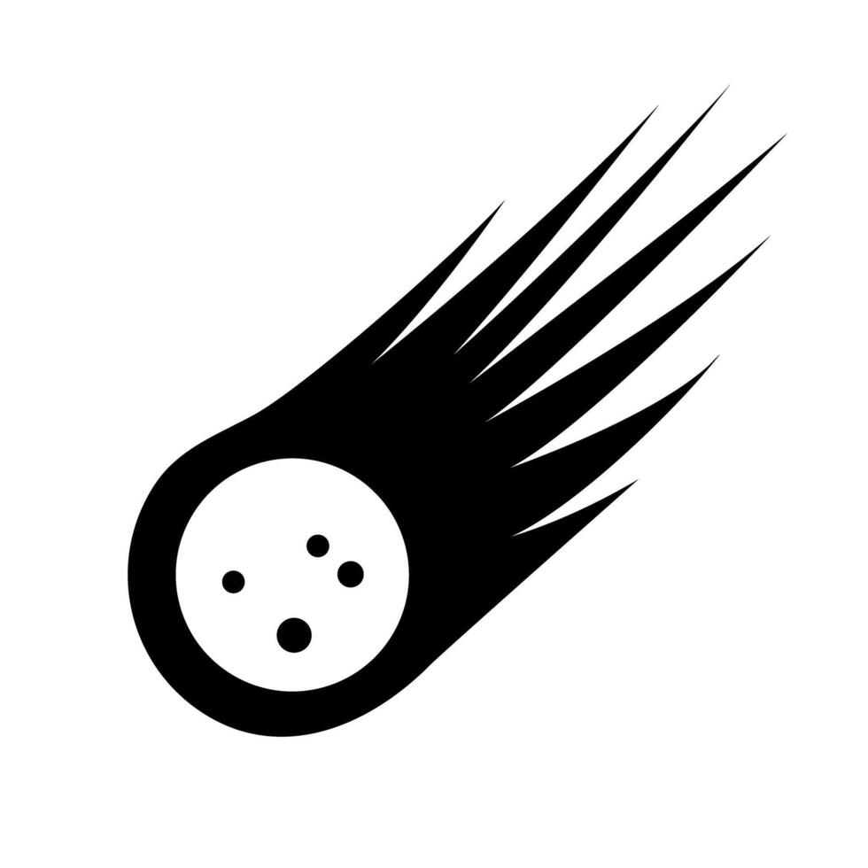 Meteorite fall silhouette icon. vector