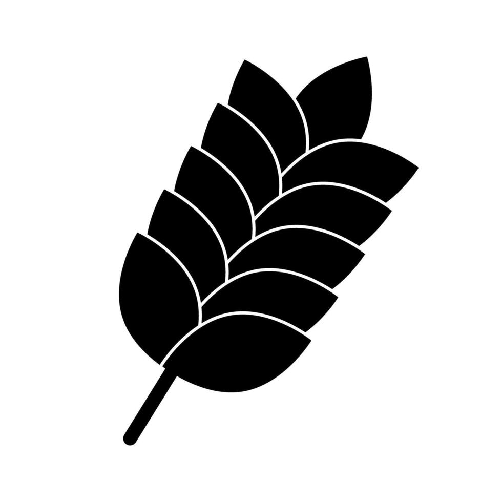 Wheat silhouette icon. Barley icon. vector