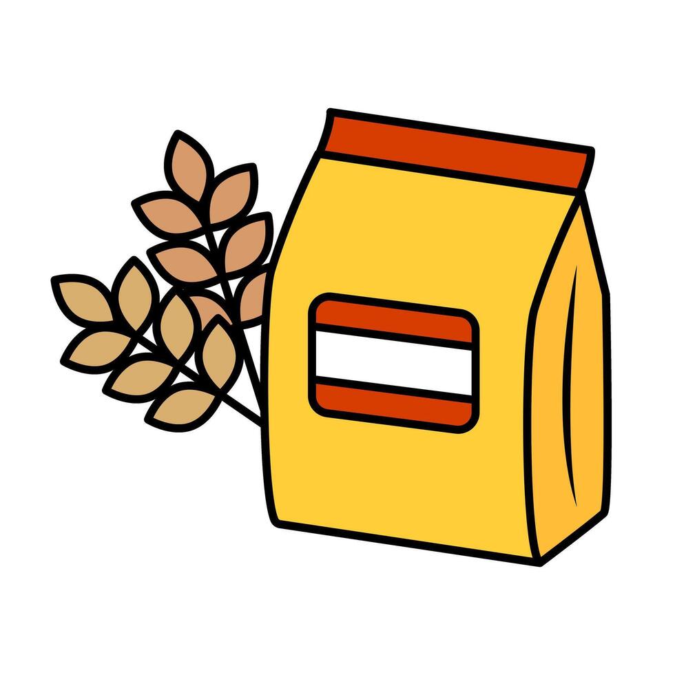 Wheat and flour icon. vector