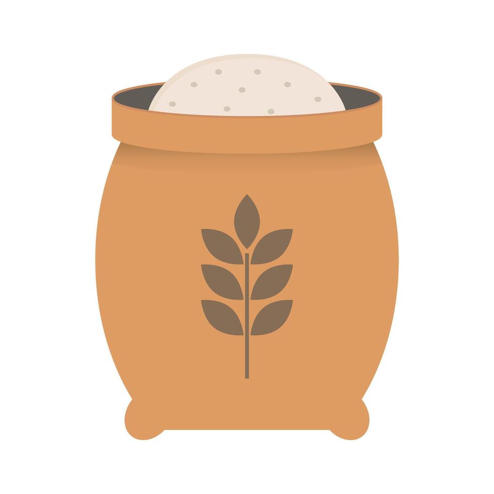 Flour paper bag icon. vector