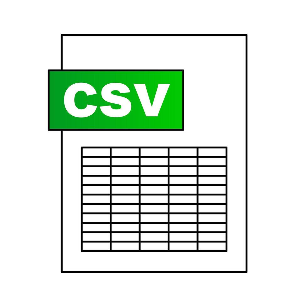 CSV File with Data Table icon. vector