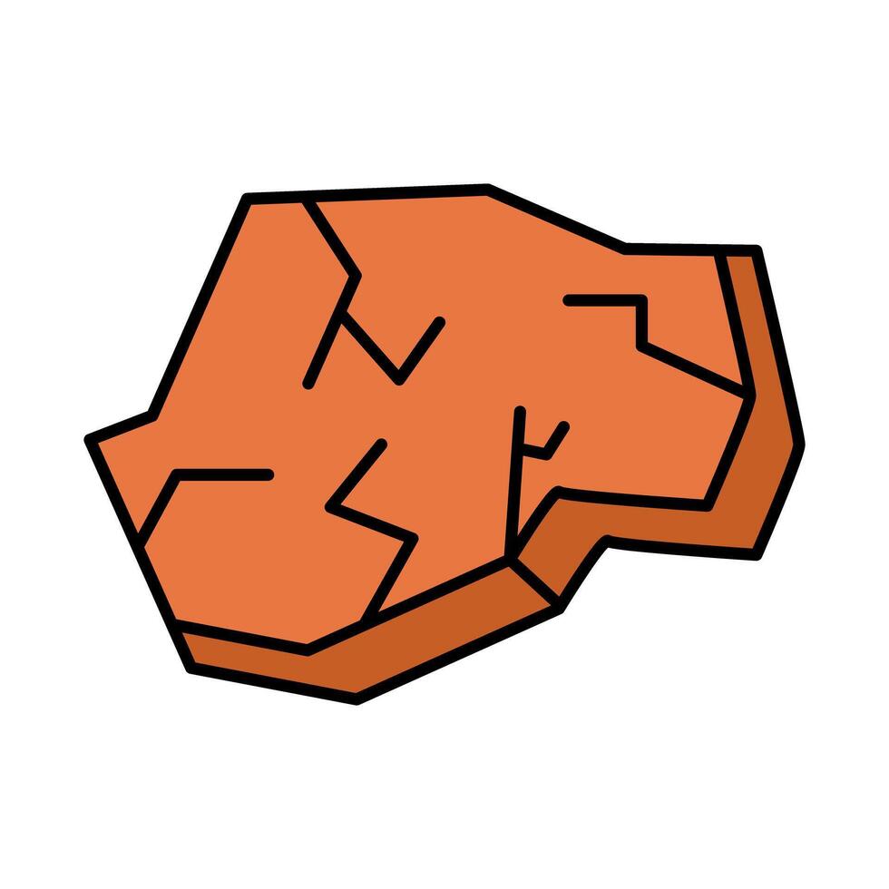 Simple cracked bauxite icon. vector