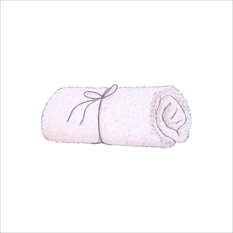 Towel. Spa collection. Watercolor illustration vector