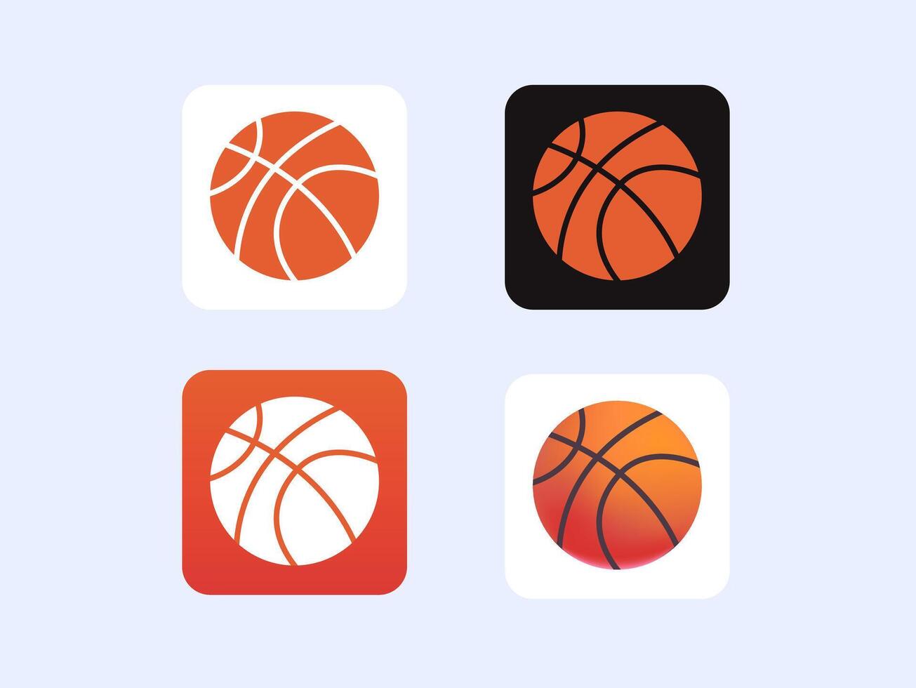 Basketball Mobile App Icons Logo vector