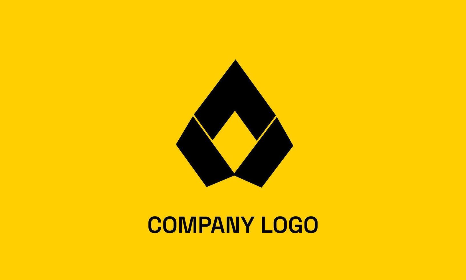 Black triangle on yellow background Elegant and creative Logo for your Business vector