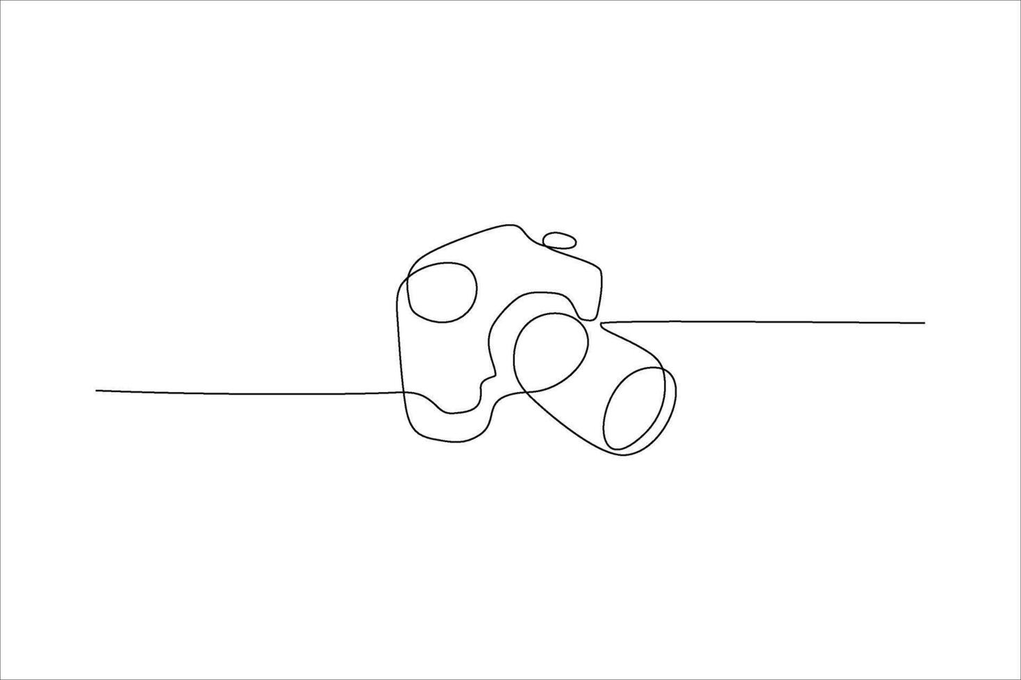 digital camera continuous line illustration vector