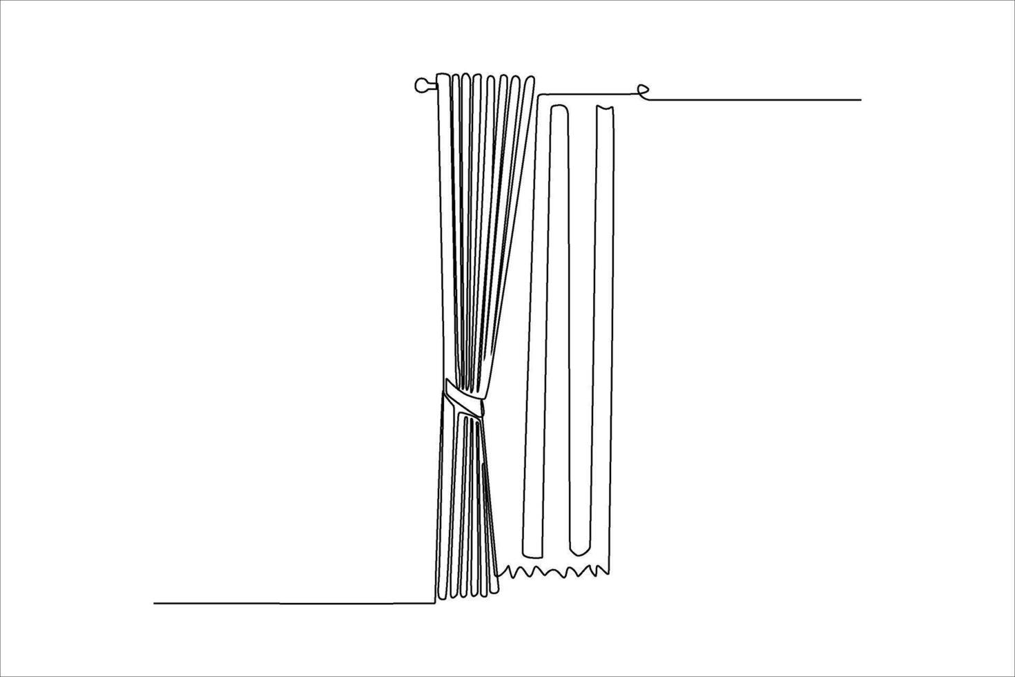 curtain continuous line illustration vector