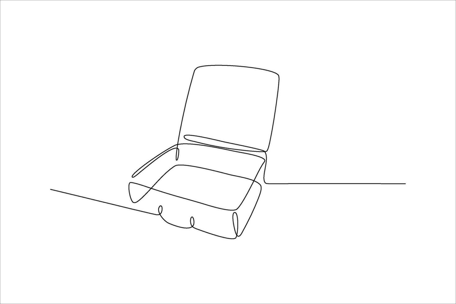 continuous line illustration of suitcase vector