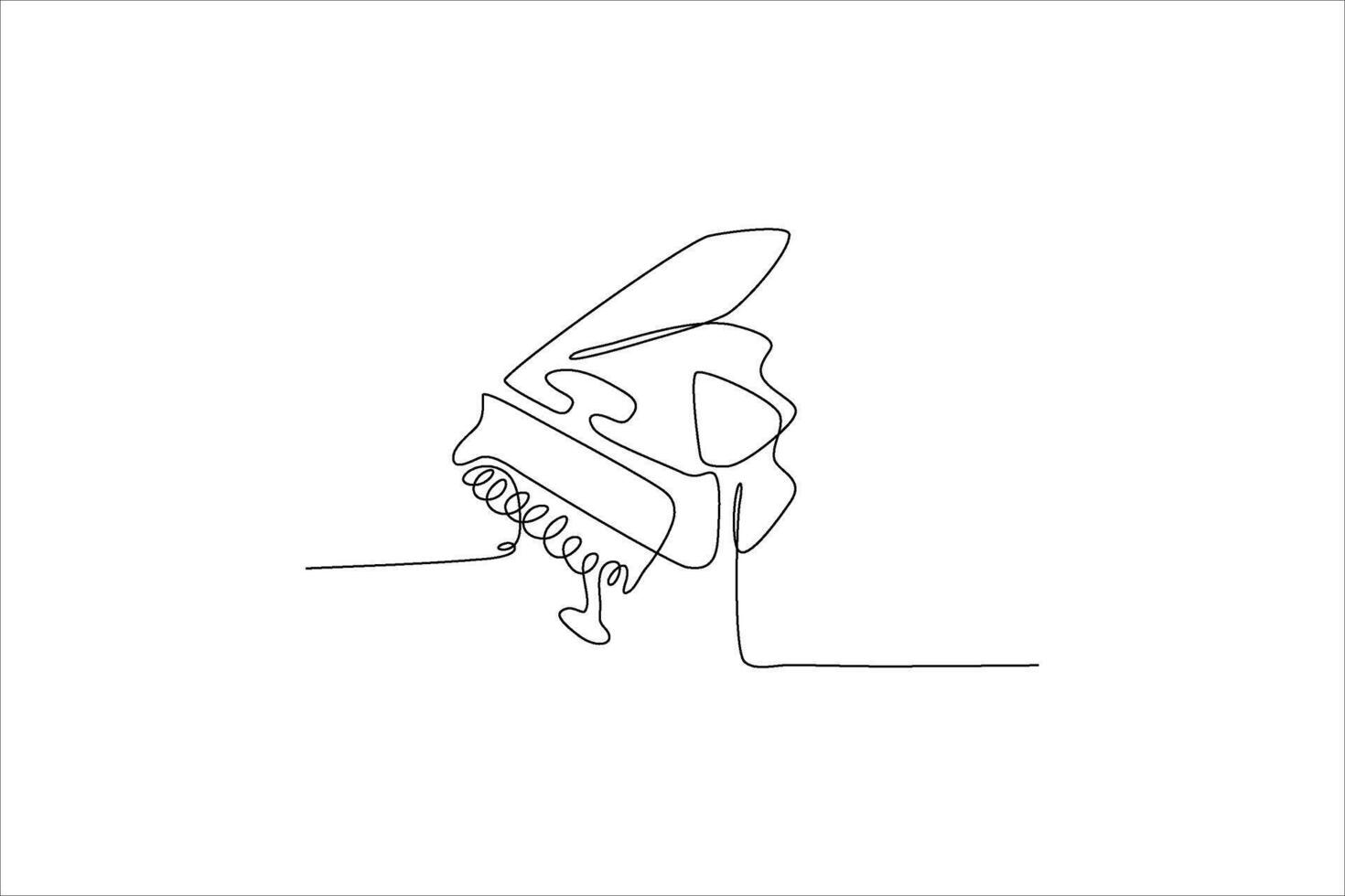 piano continuous line illustration vector