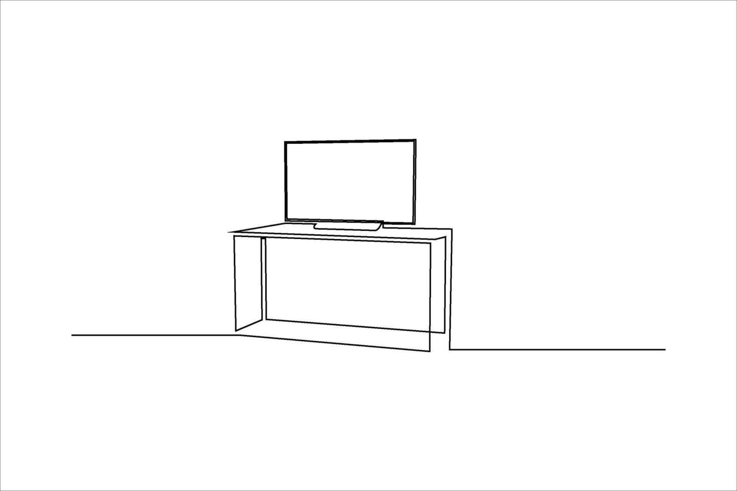 television table continuous line illustration vector