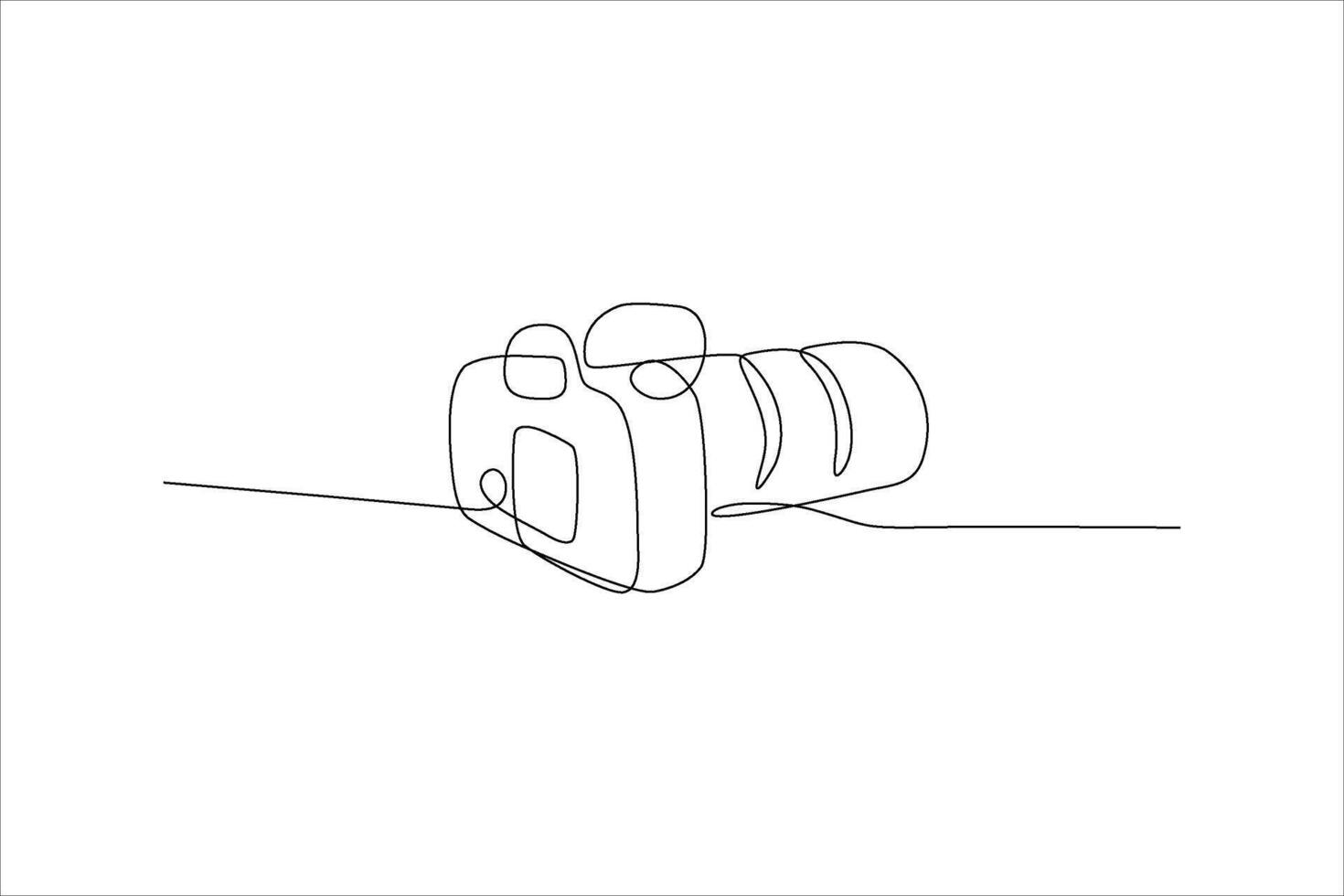 digital camera continuous line illustration vector