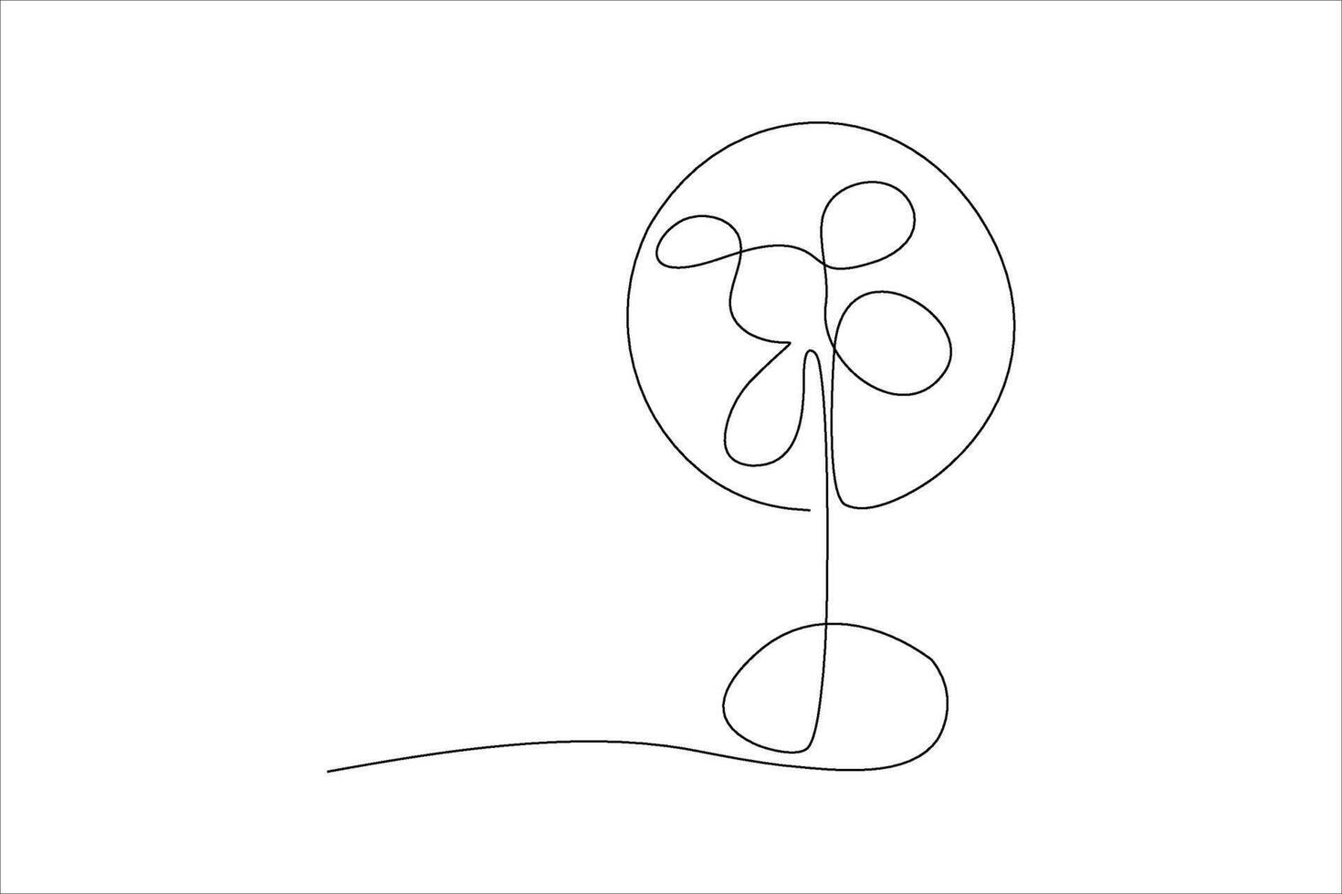 fan continuous line illustration vector