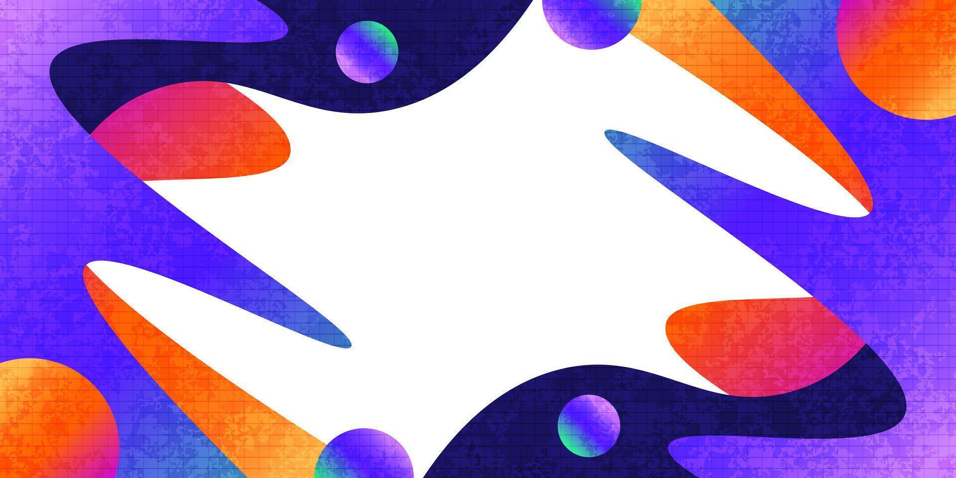 Abstract Background with Colorful Gradient Shapes and Texture Effect. Vibrant and Creative Cover or Banner Design Template vector