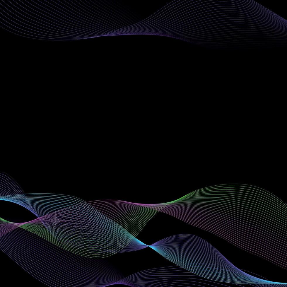 abstract wave background in black vector