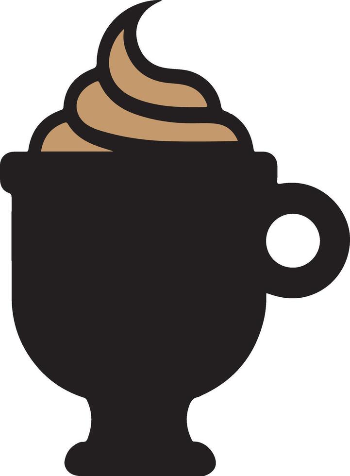 a cup of coffee with whipped cream on top vector