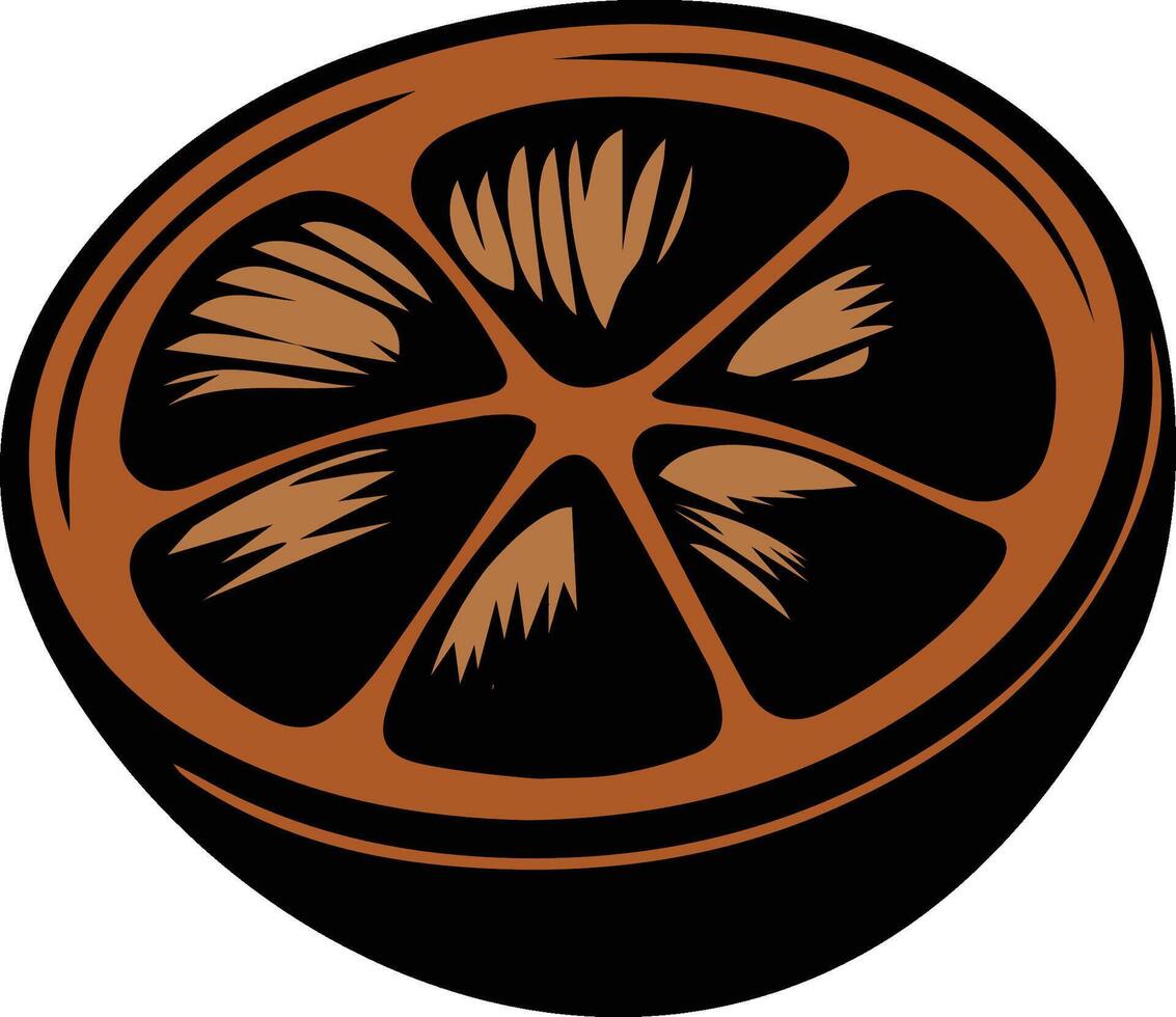 an orange slice with a slice cut out of it vector