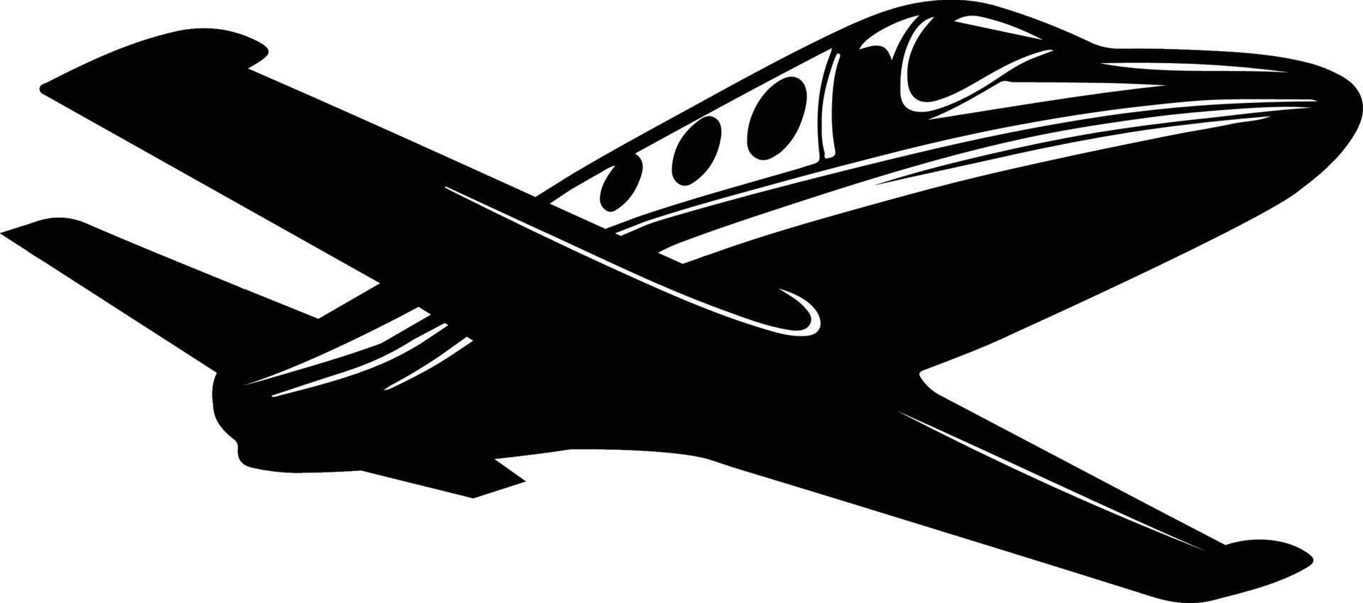An Airplane Flying Silhouette Illustrator vector