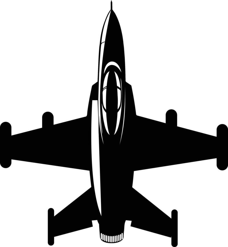 Stylish silhouette of a fighter jet illustration vector