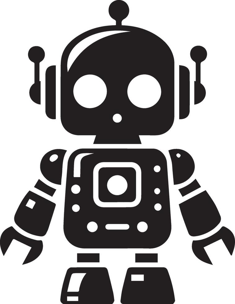 A Robot with a black and white design vector