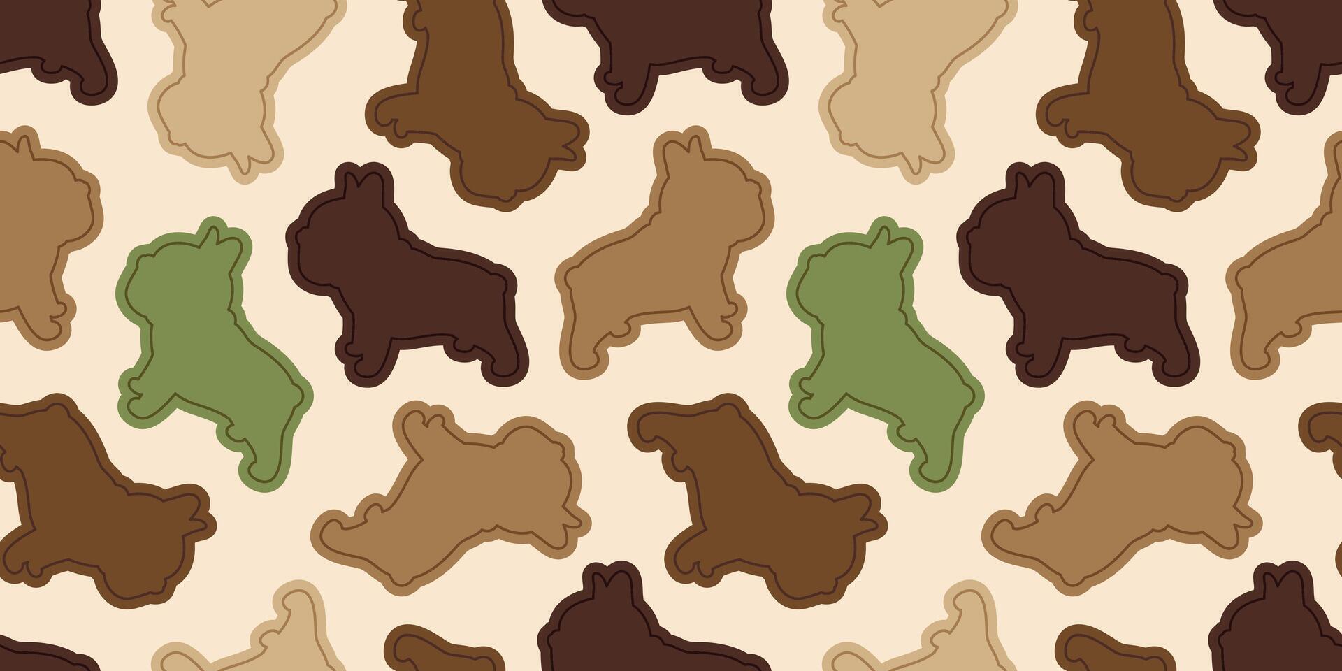 dog seamless pattern french bulldog cookies cracker pet puppy cartoon gift wrapping paper tile background repeat wallpaper doodle scarf isolated illustration design vector