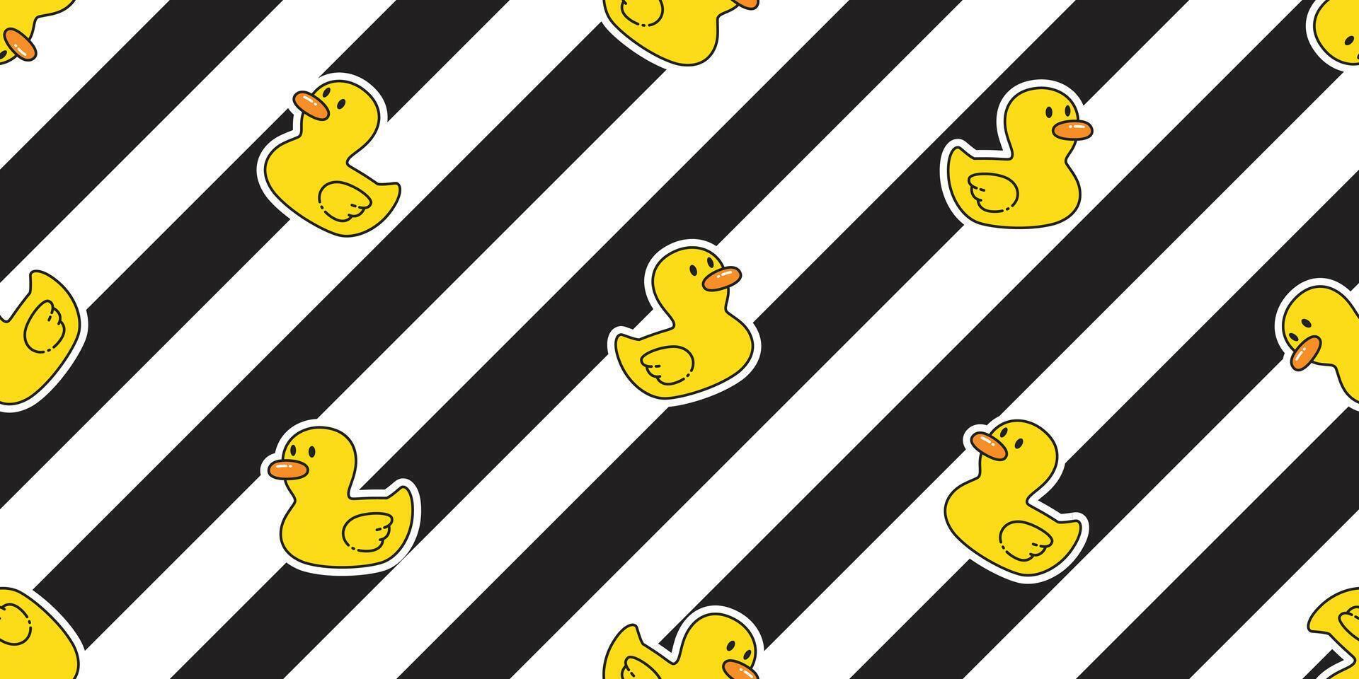 duck seamless pattern rubber duck striped wrapping paper shower bathroom toy bird chicken pet scarf isolated cartoon animal tile wallpaper repeat background illustration doodle design vector