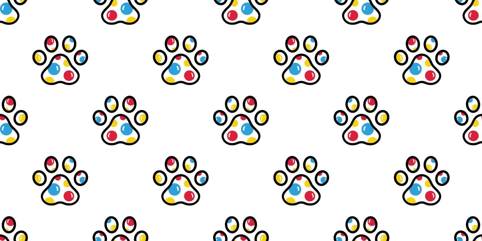 dog paw seamless pattern footprint polka dot candy french bulldog puppy pet toy breed cartoon doodle repeat wallpaper tile background illustration isolated vector
