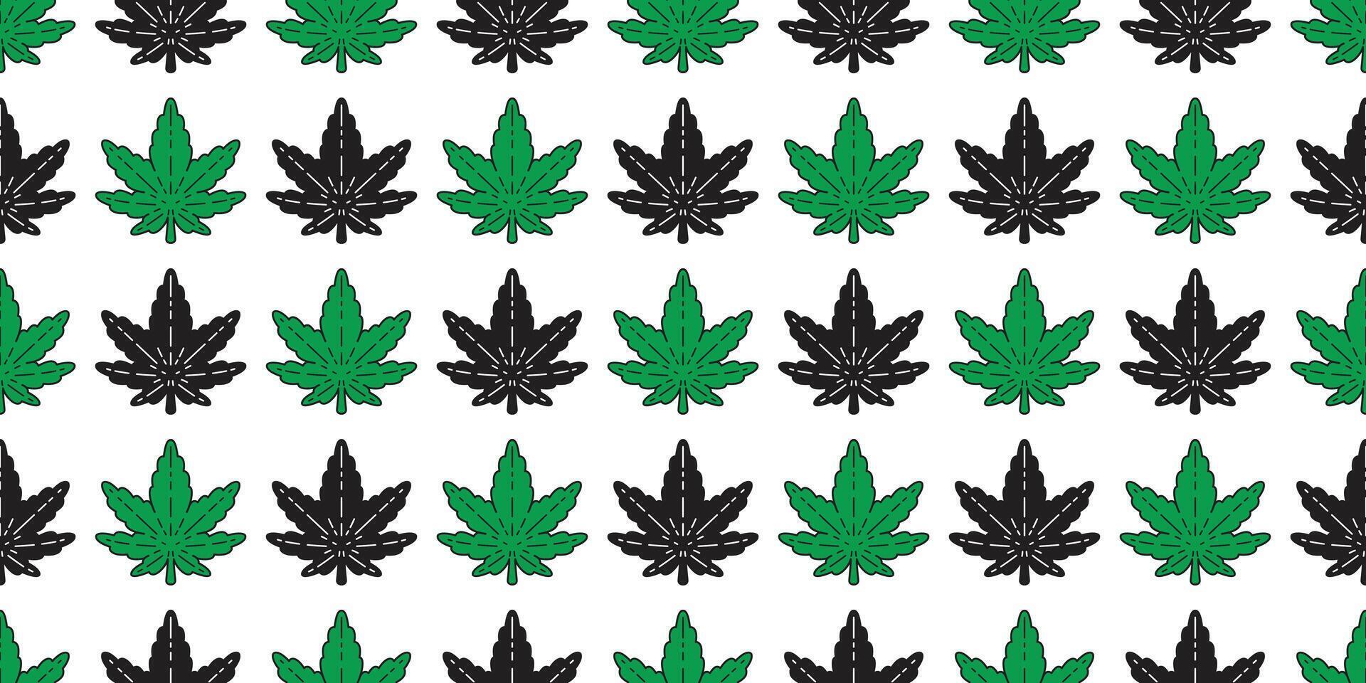 Weed seamless pattern cannabis leaf Marijuana leaves scarf isolated plant flower gift wrapping paper tile background repeat wallpaper illustration design vector