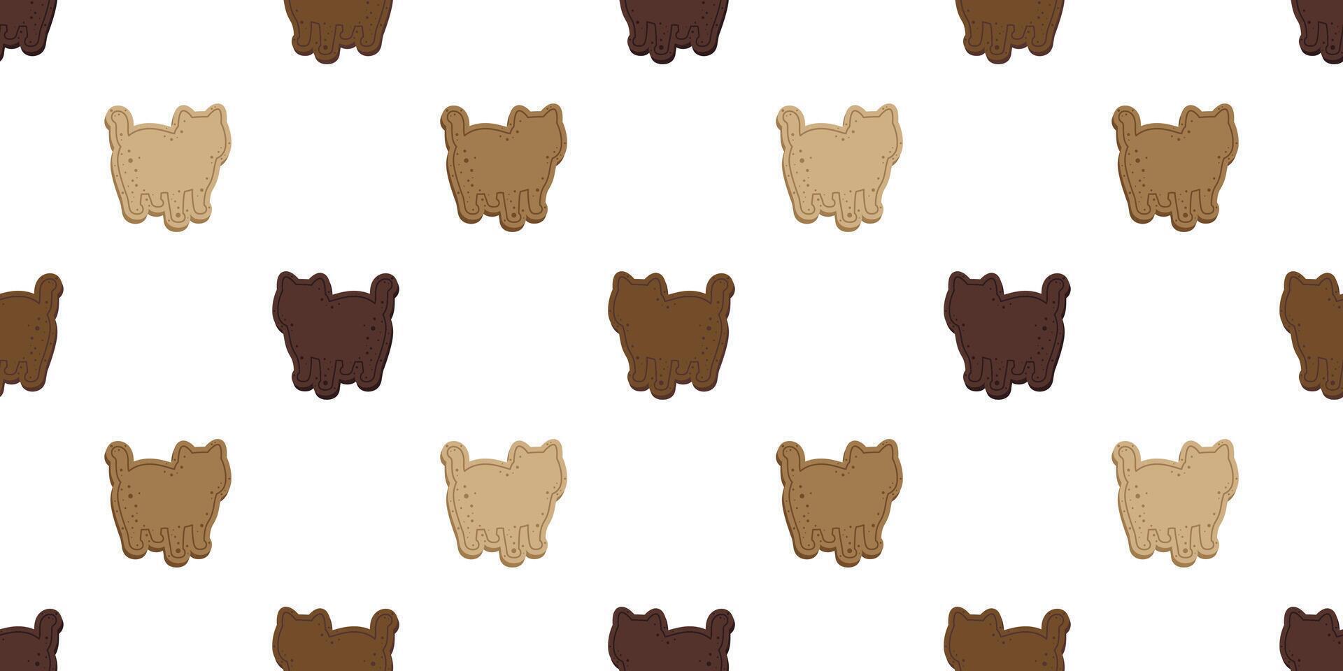 cat seamless pattern cookies kitten calico neko doodle cracker snack pet cartoon gift wrapping paper tile background repeat wallpaper scarf isolated illustration design vector