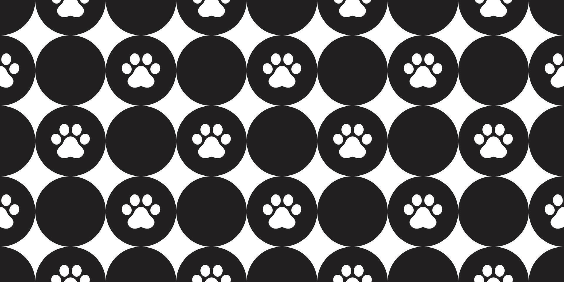 dog footprint seamless pattern polka dot pet paw cat french bulldog cartoon doodle repeat wallpaper tile background scarf isolated illustration design vector
