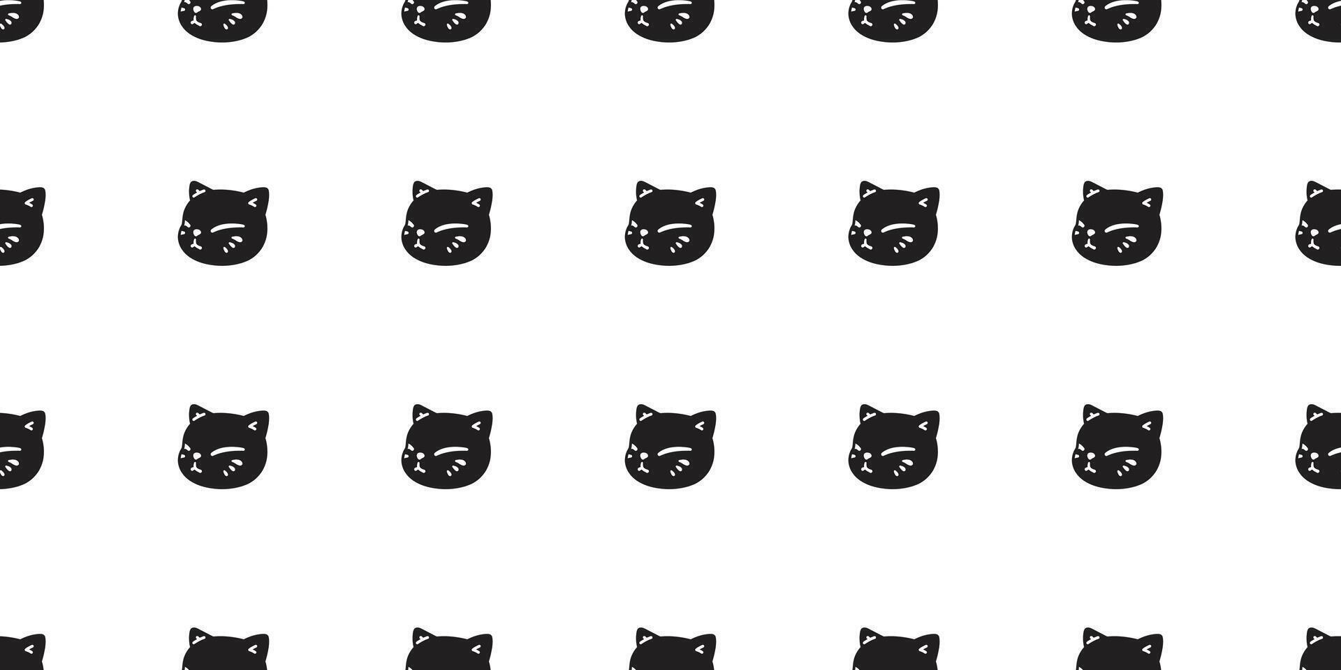 cat seamless pattern kitten calico neko head face cartoon character breed pet gift wrapping paper tile background repeat wallpaper animal doodle illustration design scarf isolated vector