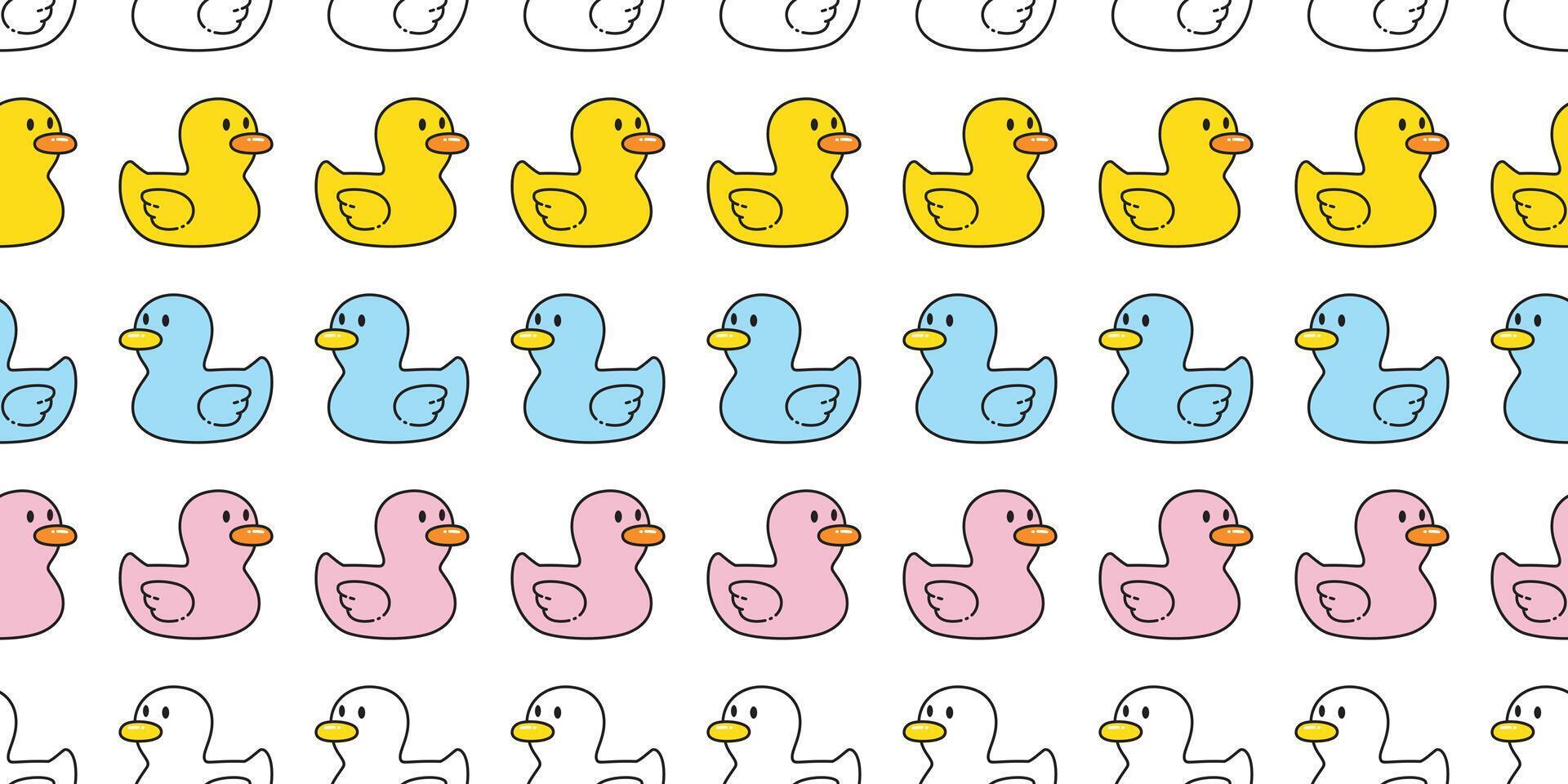 duck seamless pattern rubber duck shower bathroom toy bird chicken pet wrapping paper scarf isolated cartoon animal tile wallpaper repeat background illustration doodle design vector